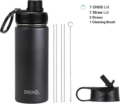 DRINCO Stainless Steel Water Bottle Spout Lid Vacuum Insulated Double Wall - Image 2