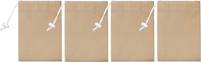 Urban Villa Laundry Bag Canvas|Dirty Clothes Travel Laundry Bag|Machine Washable|Reusable College Hostel Hamper Liner Bag for Garments Delicates Drawstring Closure 4 Pack Taupe Color|Size 28X36 Inches