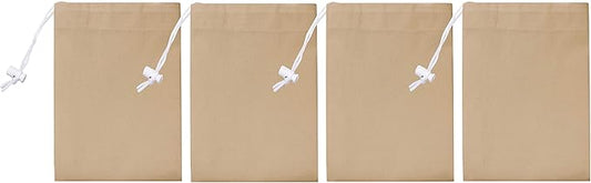 Urban Villa Laundry Bag Canvas|Dirty Clothes Travel Laundry Bag|Machine Washable|Reusable College Hostel Hamper Liner Bag for Garments Delicates Drawstring Closure 4 Pack Taupe Color|Size 28X36 Inches