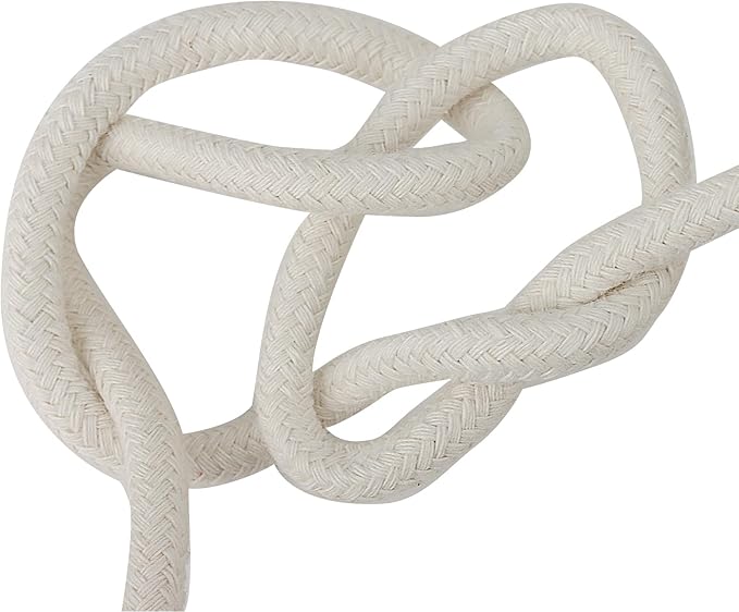 SOUJAP 328 Feet Cotton Clothesline Rope, 1/4 Inch White Cotton Clothesline Rope for DIY Decoration, Tie Down