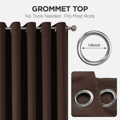Joydeco Blackout Patio Sliding Door Curtains 90 Inches Long, Grommet Privacy - Image 7