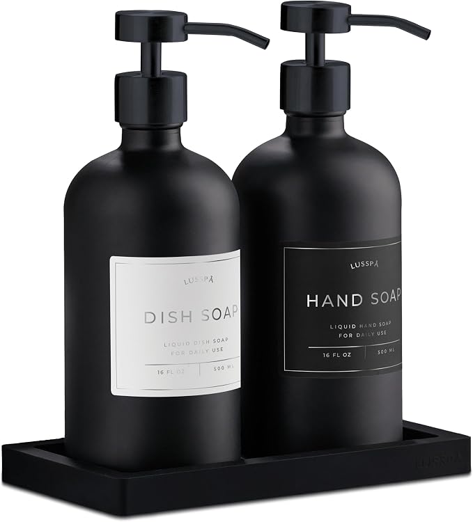 Glass Soap Dispenser Set of 2 by Unknown