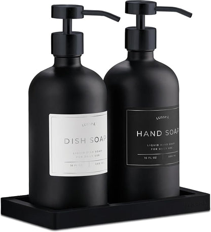 Glass Soap Dispenser Set of 2 by Unknown