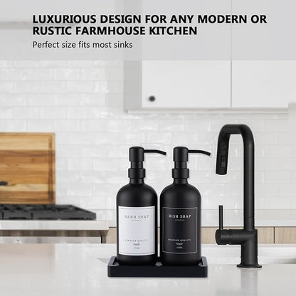 Black Thick Glass Soap Dispenser - Image 2
