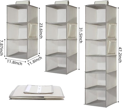 2 Packs Hanging Closet Organizer Storage, 4-Shelf Hanging Shelves - Image 2