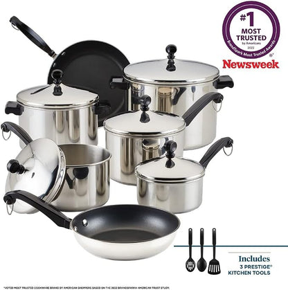 Farberware Classic Stainless Steel Cookware Pots and Pans Set - Image 18