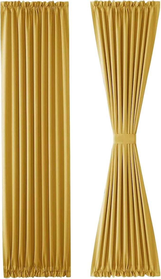 DWCN French Door Curtains – Rod Pocket Thermal Blackout Curtain - Image 7