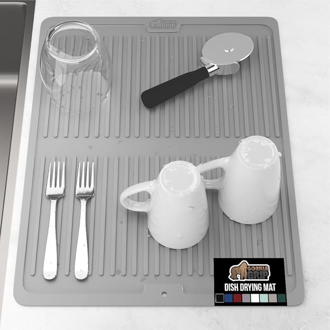GORILLA GRIP 100% BPA-Free Patented Silicone Dish Drying Mat by GorillaGrip
