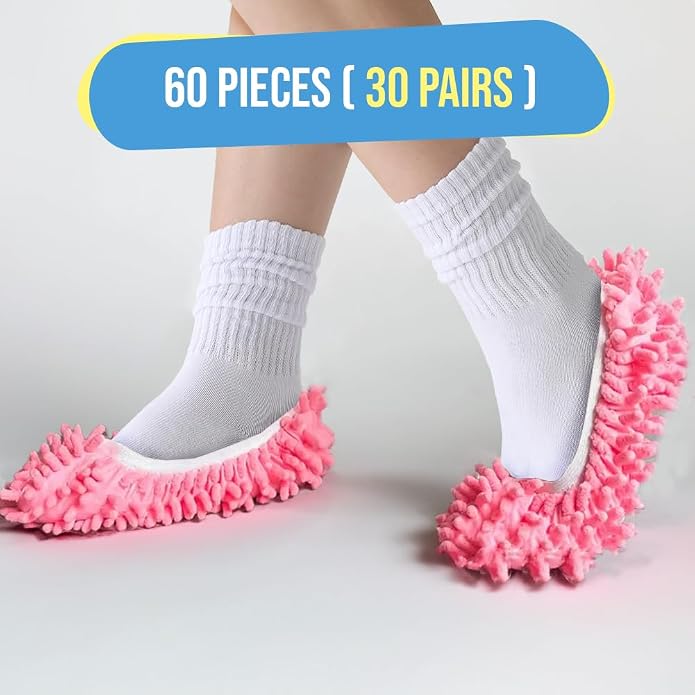 Winterlace Mop Slippers 60 Pcs Microfiber Chenille House Floor Dusting Cleaning - Image 2