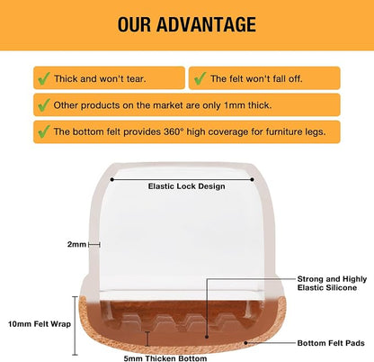 16 Pcs Small Square Chair Leg Protectors - Image 6