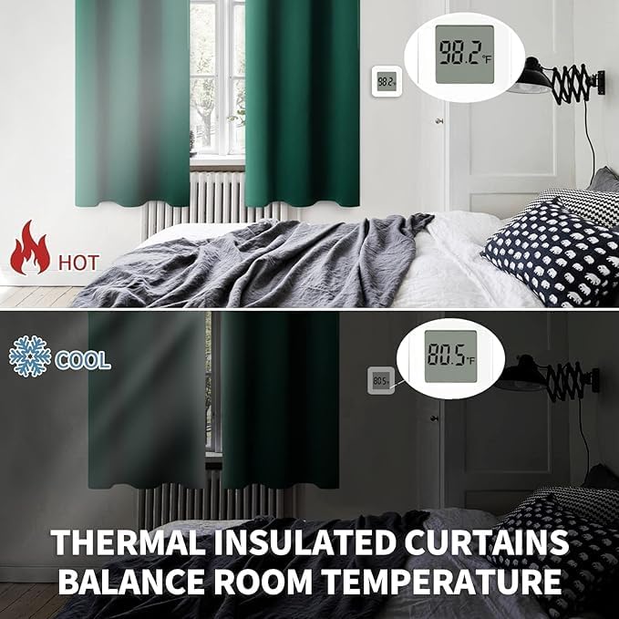 BGment Emerald Green Blackout Curtains 40 Inch Length - Image 4