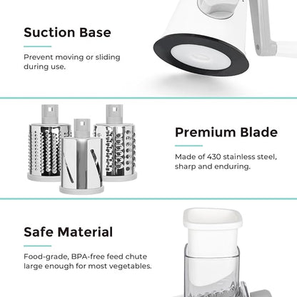 X Home Rotary Cheese Grater for Kitchen, Shredder - Image 5