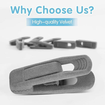 Grey Velvet Hanger Clips - Image 2