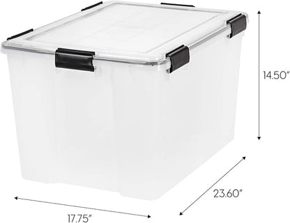 IRIS USA 4-Pack WeatherPro 74 Qt Clear Plastic Gasket Boxes - Image 2