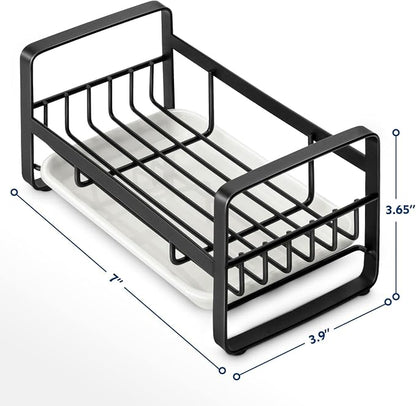 HULISEN Kitchen Sink Sponge Holder, 304 Stainless Steel Kitchen Soap Dispenser - Image 5