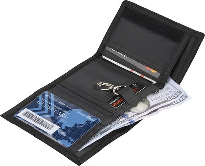 NEICY RFID Blocking Canvas Wallet for Men and Women - Camo Trifold Outdoor Sports Wallets with Magic Sticker for Teen Kids (Mosaic02)