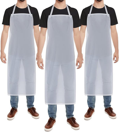 Hercicy 3 Pcs Heavy Duty Waterproof Aprons 47" PVC Vinyl Aprons Transparent by Hercicy