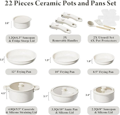 Bazova 22-Piece Pots and Pans Set Non Stick - Image 2