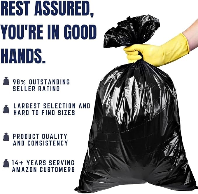 Plasticplace 20-30 Gallon Trash Bags │ 2.0 Mil │ Black Heavy Duty Garbage Can - Image 4