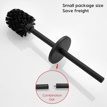 Toilet Bowl Brush and Holder, 304 Stainless Steel No-Punch Hook Base Dual - Image 9