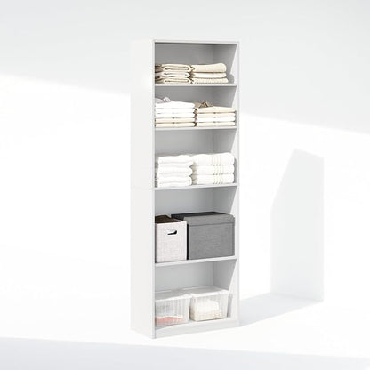 Furinno Reed Closet Organizers and Storage, 5-Tier Closet Organizer, Open Shelf - Image 4