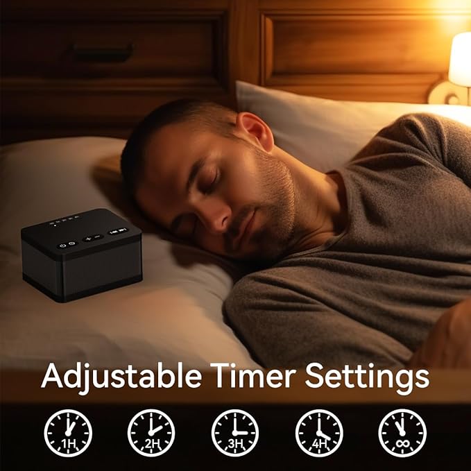 Sound Machine White Noise Machine with 30 Soothing Sounds 36 Levels Volume 5 Timers and Memory Function Effectively Blocks Noise Ideal Sleep Machine for Baby Kids Adults… (Black)