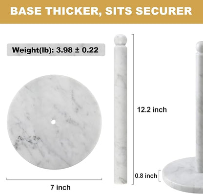 Koville Italian Marble Paper Towel Holder Countertop, Carrara Stone Paper Towel - Image 2