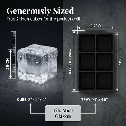 KitchFort Large Silicone Ice Cube Tray, Easy Release 2" Big Ice Cubes - Image 9