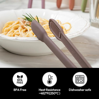 carrotez Silicone Cooking Kitchen Tongs, Non-Scratch Serving Tongs 9.25 Inches - Image 5