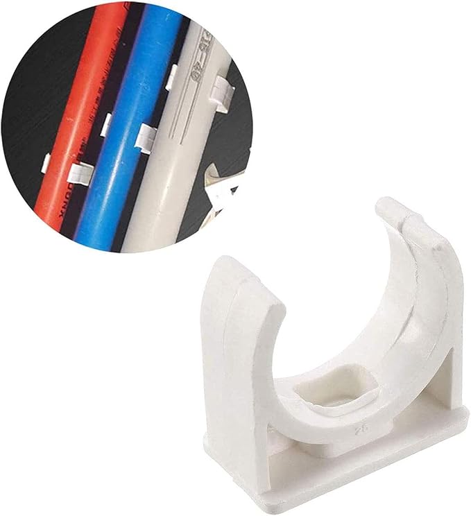 100 Pcs U-Shaped PVC Water 20mm Pipe Clamps Clips, U-Shaped Buckles Fit - Image 7