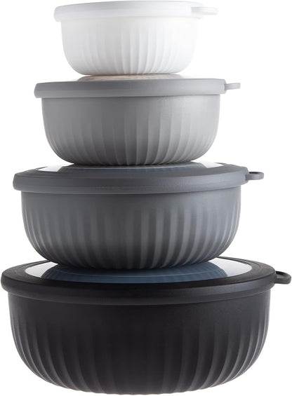 COOK WITH COLOR Prep Bowls with Lids- Wide and Deep Nesting Plastic Small by CookwithColor