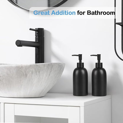 Natheeph 14OZ Ceramic Soap Dispenser Ceramic Soap Pump Dispenser Can Fill Liquid - Image 5