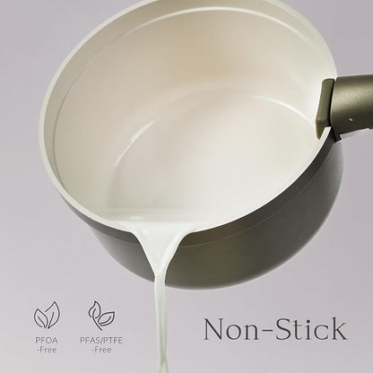 CAROTE Ceramic Saucepan Set 5.5QT/3QT/2QT，Nonstick Cooking Pots Set - Image 3