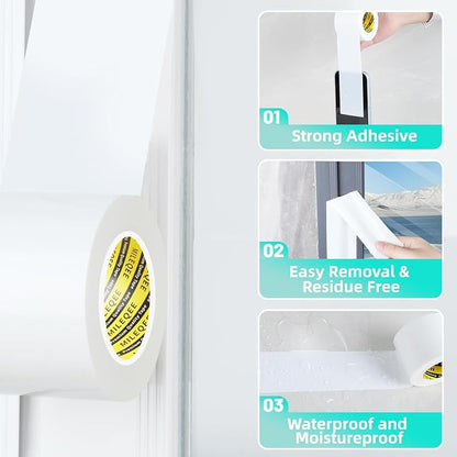 Window Weather Stripping Door Seal Tape White, 2in x 66FT, Automotive - Image 4