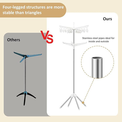 SUYU Clothes Drying Rack, Folding Clothes Drying Tree, 2 Layer - Image 5