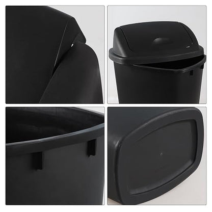 Zopnny 4-Pack 11 Gallon Swing Lid Trash Can, Plastic Swing-Top Garbage Can - Image 3