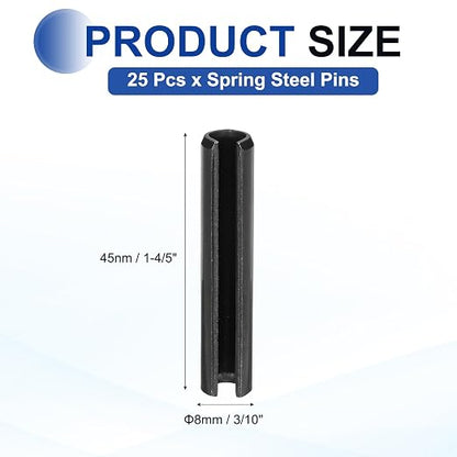 MECCANIXITY 25Pcs Slotted Split Roll Pins 3/10 Inch Dia. 1-4/5 Inch Length 65Mn - Image 2