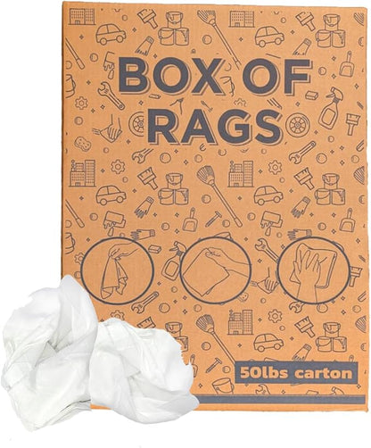 Recycled White Sheeting Cleaning Rags – Lint Free White Cotton Cloths - Image 2