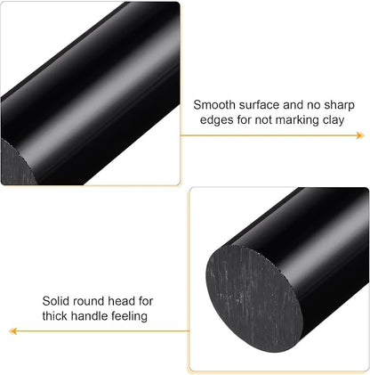 HARFINGTON Acrylic Clay Roller 6 Inch x 1 Inch Solid Non-Stick Plastic Round - Image 4