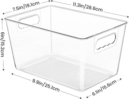 YIHONG 6 Pack Clear Pantry Organizer Bins, Plastic Containers - Image 2