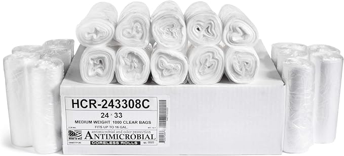 Aluf Plastics High Density Trash Bags, 16 Gallon, 8 Micron, by AlufPlastics