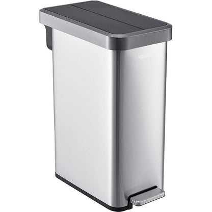 Global Industrial 12 Gallon Stainless Steel Slim Trash Can, Rectangular by GlobalIndustrial