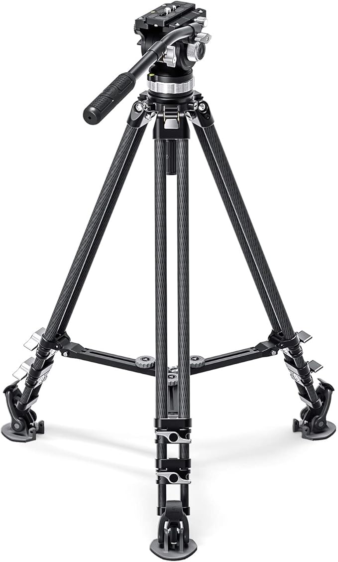 Leofoto LVC-193C Carbon Fiber Twin Leg Video Tripod+BV-15 Fluid Head