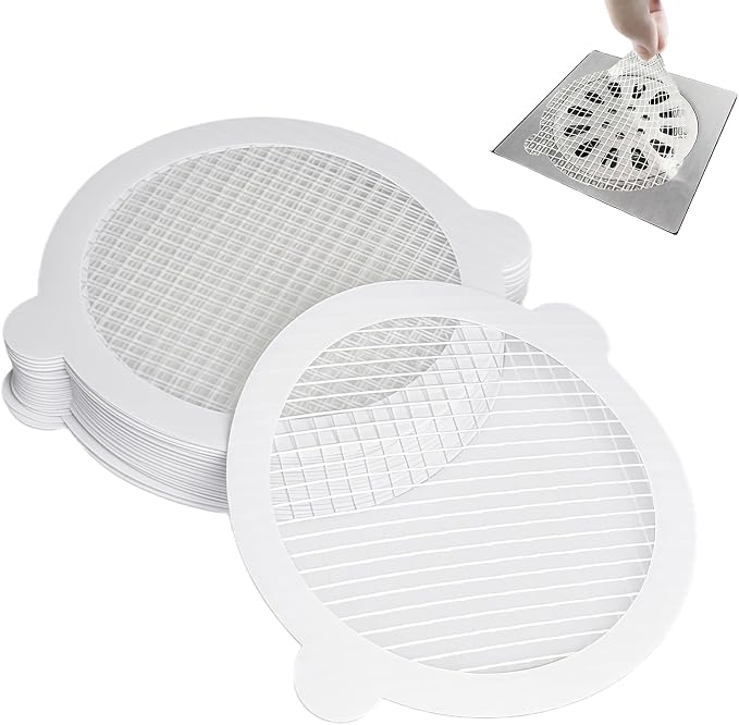 30 Pack Disposable Shower Drain Hair Catcher Hair Trap Drain Covers 4.3” by Unknown