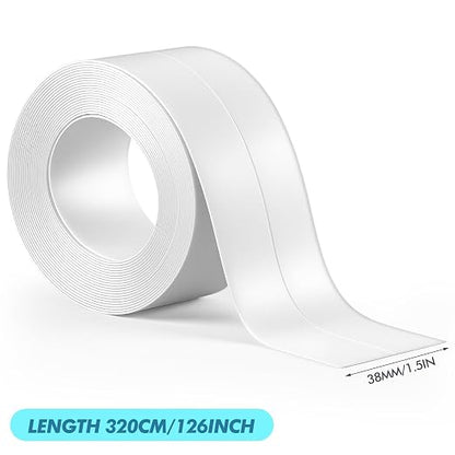 Maitys White Caulk Tape Waterproof Self Adhesive 12 Roll White Caulking Sealant - Image 6