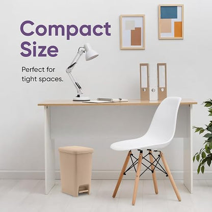 Superio 2.5 Gal Slim Step On Pedal Plastic Trash Can, Waste Bin - Image 3