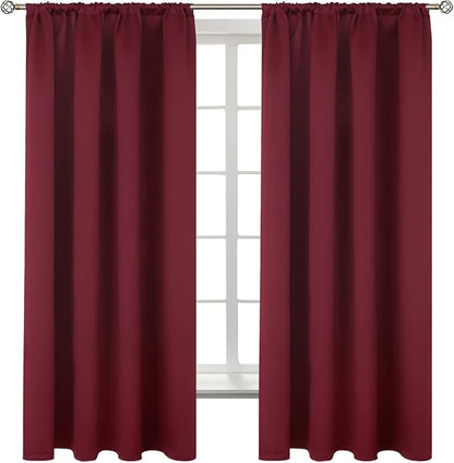 BGment Burgundy Blackout Curtains 63 Inch Length by BGment