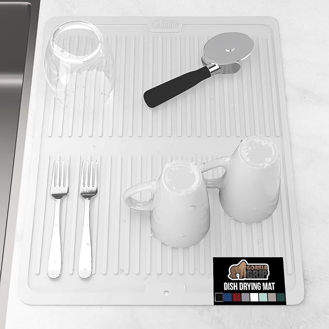 GORILLA GRIP 100% BPA-Free Patented Silicone Dish Drying Mat by GorillaGrip