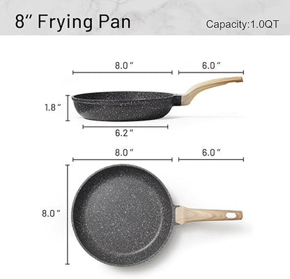 CAROTE Nonstick Frying Pan Skillet, Non Stick Granite Fry Pan Egg Pan Omelet - Image 2