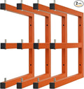 Lumber Storage Metal Rack Wall, Heavy Duty 3-Level Wall-Mounted Wood Rack Organizer for Garage Workshop and Shed (4 Pack)